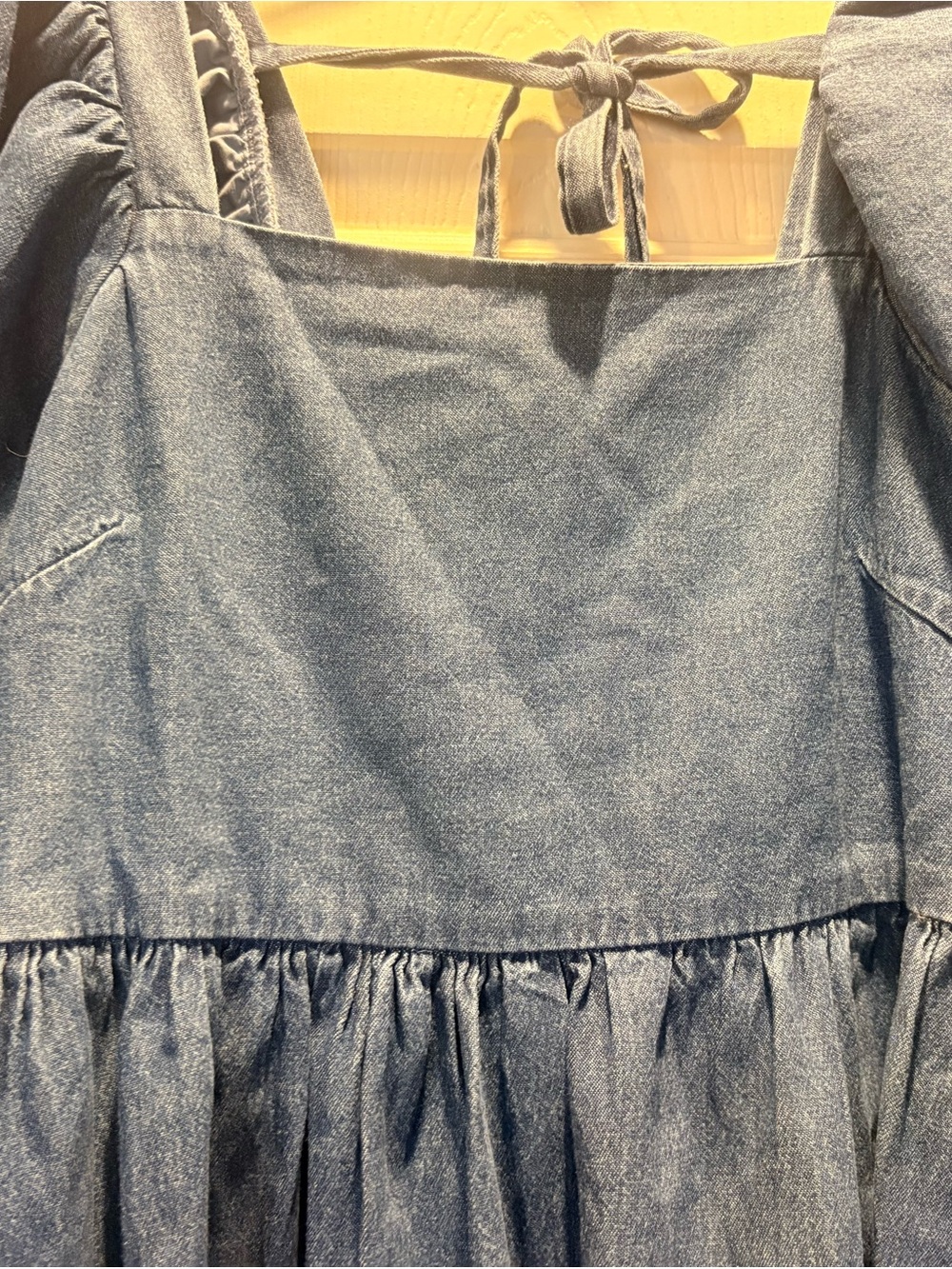 entro Blue Puff-Sleeve Denim Dress - Picture 4 of 6
